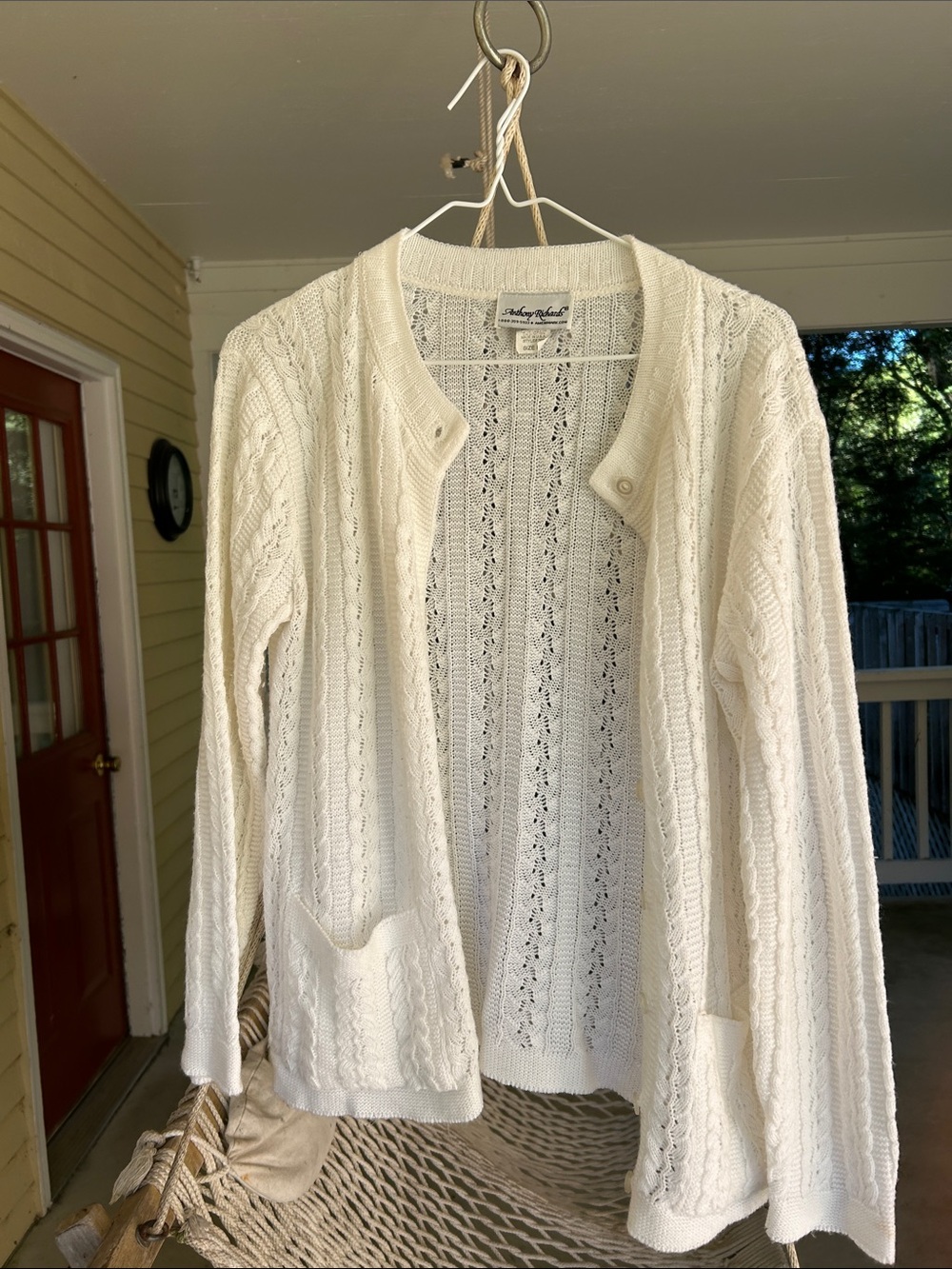 White cable knit cardigan | loose fitting relaxed or dressy sweater